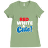 red white and cute Ladies Fitted T-Shirt