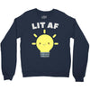 lit af kawaii light bulb Crewneck Sweatshirt
