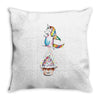 Cute Unicorn and Happy Cupcake Throw Pillow