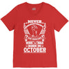 Never Underestimate Dog Rescuer Who Was Born October V-Neck Tee