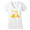 retro kult vespa 50 t shirt scooter roller s m l xl xxl Women's V-Neck T-Shirt