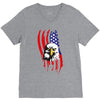 american eagle usa flag head V-Neck Tee