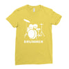 drummer drum kit indie rock music Ladies Fitted T-Shirt