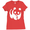 panda bear sticker vinyl decal   cute animal art car window bumper Ladies Fitted T-Shirt