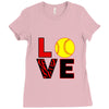love softball Ladies Fitted T-Shirt