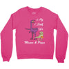 mama &amp; pizza dinasour. Crewneck Sweatshirt