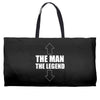 the man the legend funny Weekender Totes