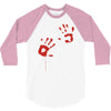 bloody hand print funny zombie kill undead blood horror killer 3/4 Sleeve Shirt