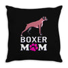 love boxer dog mom funny Throw Pillow