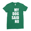 my dog said no! Ladies Fitted T-Shirt