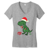 christmas dinosaur Women's V-Neck T-Shirt