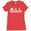 be nice to fat people bear chase funny pub joke Ladies Fitted T-Shirt