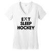 eat sleeo hockey Women's V-Neck T-Shirt