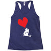 bird love heart animal graph note music party pop art gift Racerback Tank