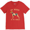 my boxer is my world V-Neck Tee