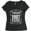 vintage made in 1987 perfectly aged a living legend Women's Triblend Scoop T-shirt