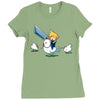 mighty hero atop a chicken Ladies Fitted T-Shirt