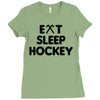 eat sleeo hockey Ladies Fitted T-Shirt