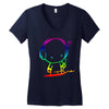 colorful music man Women's V-Neck T-Shirt