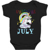 unicorns are born in july cute unicorn Baby Bodysuit