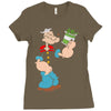 popeye spinach retro mens funny Ladies Fitted T-Shirt