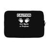 caution! jazz handsfunny jazz dance comic boogie camp trumpet Laptop sleeve