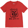 deal with it angry pitbul V-Neck Tee