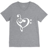 music heart rock baseball V-Neck Tee