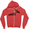 evolution of a biker dirt bike mx motocross t shirt men Zipper Hoodie