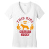 This Girl Loves Siberian Husky Women's V-Neck T-Shirt