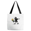 banksy flower Tote Bags