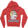 unicorns are born in december cute unicorn Zipper Hoodie