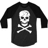 skull and crossbones pirate neon 3/4 Sleeve Shirt