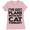 plans with my cats tonight Ladies Fitted T-Shirt
