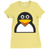 penguin face Ladies Fitted T-Shirt