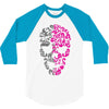 two coloured skull 3/4 Sleeve Shirt