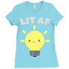 lit af kawaii light bulb Ladies Fitted T-Shirt
