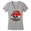 mario skull Women's V-Neck T-Shirt