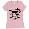 shark chart light blue t shirt Ladies Fitted T-Shirt