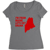 funny maine state Women's Triblend Scoop T-shirt