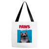 Jaws Parody Paws Tote Bags