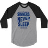 official t shirt mens you me at six sinners never sleep big all sizes 3/4 Sleeve Shirt