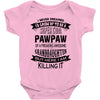 Super Cool Pawpaw Of A Freaking Awesome Grandson Baby Onesie