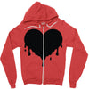 dripping heart melting heart Zipper Hoodie