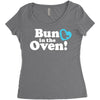 Bun in the Oven with Heart Baby Boy Women's Triblend Scoop T-shirt