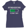 low battery introvert pun humor Ladies Fitted T-Shirt