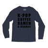 k pop coffee ramen k dramas Long Sleeve Shirts