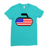 usa curling Ladies Fitted T-Shirt