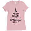 keep calm and gangnam style black t shirt Ladies Fitted T-Shirt