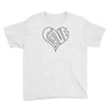 men's love heart outline valentine's day t shirt Youth Tee